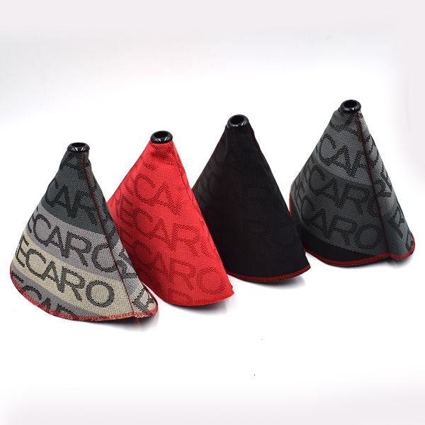 

universal jdm bride style recaro canvas shift lever knob boot cover shift knob collars for racing car with red stitching