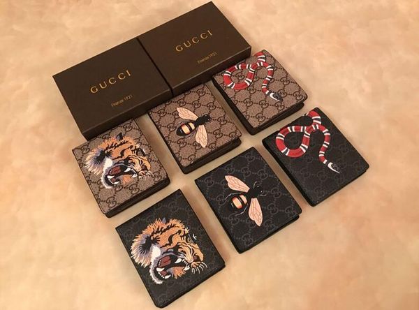 

2018 men brand wallet leather with wallet for men pur e nake tiger bee wallet men wallet
