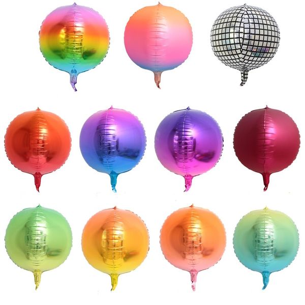 

Алюминиевая пленка воздушный шар градации цвета 22 дюйма круглый 4d диско шары популярная вечеринка украшения новое поступление 1