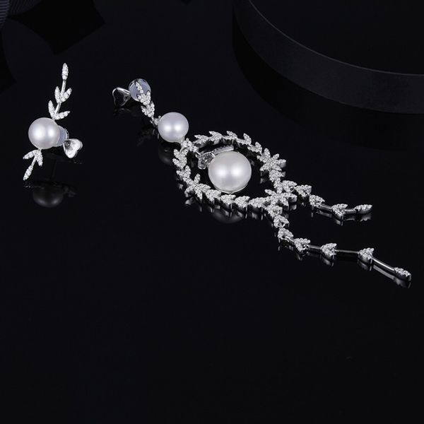 

бесплатная доставка a-подарок ювелирных изделий 925 долго кисточка жемчужных серег для леди шпильки серьги шарма ювелирных подарков в партии, Golden;silver