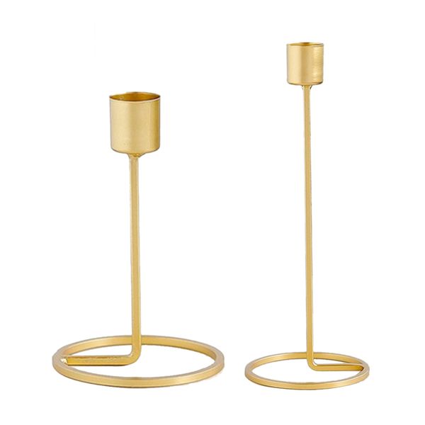 

2pcs iron pillar candle stand tealight candelabra candle holder durable
