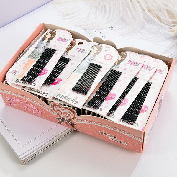 

dhl 20set 50card/set black wire hairpin quality wave bobby hairpins fringe hair clips wedding hair pin, Slivery;white