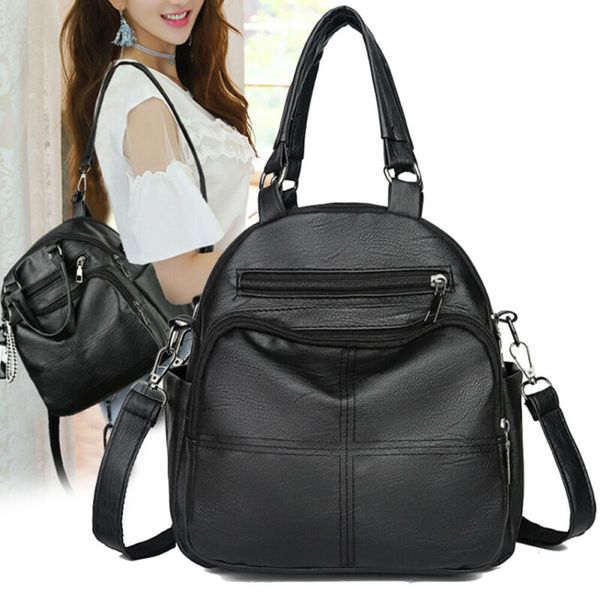 

1pc anti-theft leather backpack female designer school shoulder bags for teenager girls waterproof travel backpack women bagpack