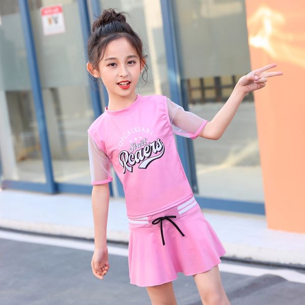 

2020 children's girls little princess baby skirt split spring swimsuit cute swimsuit, White;black