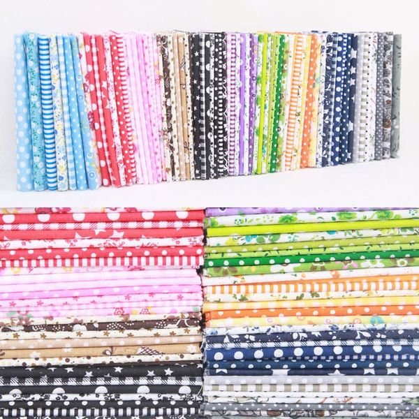 

100% cotton fabric 10 colors floral print diy sewing cloth material mixed style 7 sheet patchwork needlework, Black;white