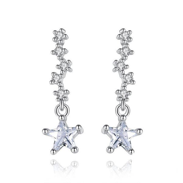 

g36 bucket star tremella stud earrings female temperament fashion personality wild anti-pentagram female electric, Golden;silver