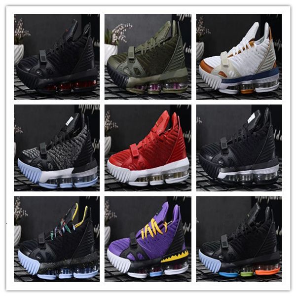 

2019 new arrival 16s low woven mens basketball shoes green purple black red grey colorful jame xvi 16 multicolor disigner sneaker size 40-46