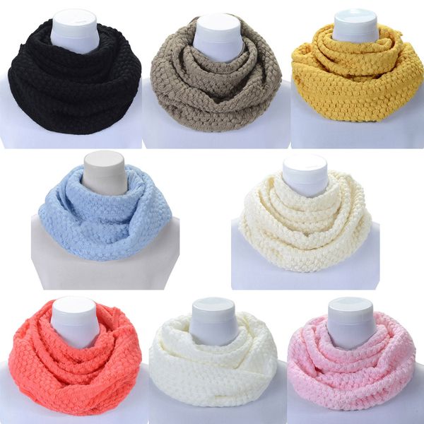 

winter warm brushed knit neck wraps scarf for ladies women winter warm infinity 2 circle cable knit cowl neck long scarf shawl, Blue;gray
