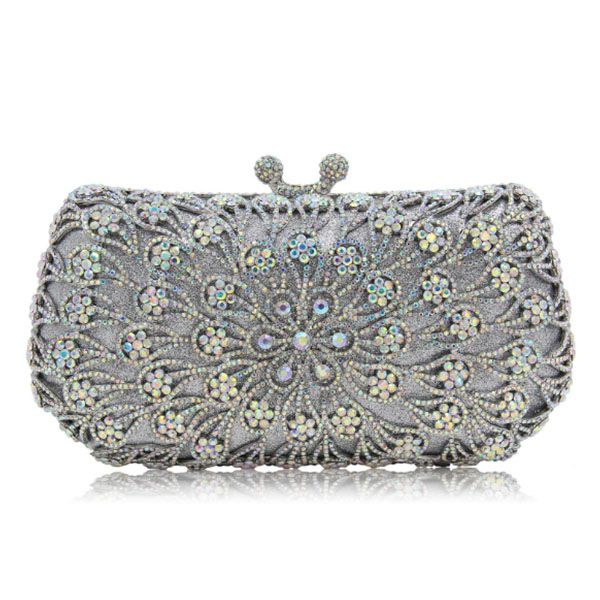 

new flower gold crystal clutch bag ladies silver diamonds wedding clutch ladies women evening clutches party bags good quality
