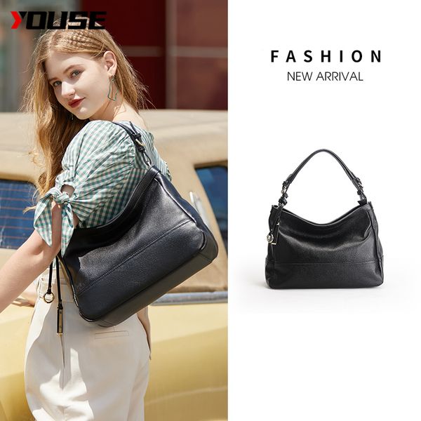 

ladies 2020 bag leather european and american fashion first layer cowhide ladies handbag shoulder bag large capacity