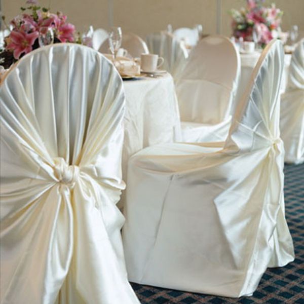 

1piece wholesale universal satin self-tie chair cover