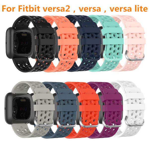 

for fitbit versa 2 / versa / lite watchband breathable silicone breathable watch strap for fitbit versa bracelet