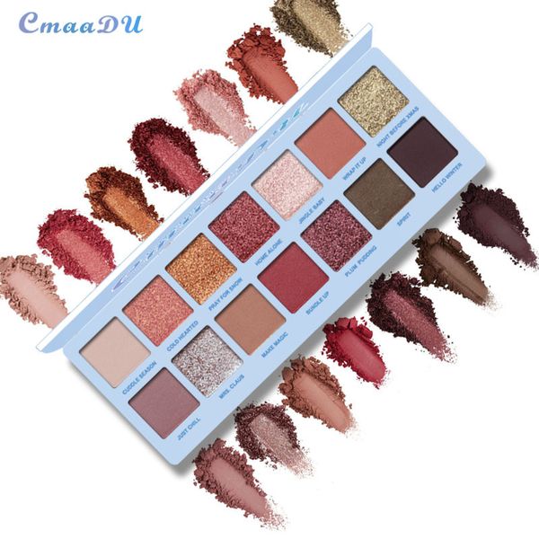 

eye shadow cmaadu 14 color nude matte shining eyeshadow palette makeup glitter pigment smoky pallete waterproof cosmetics tslm1