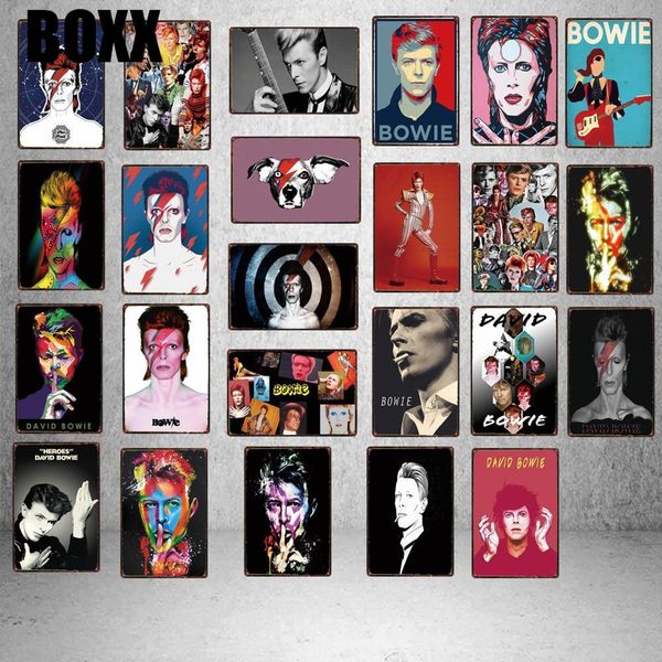 

боуи звезда жестяная вывеска табличка металл старинные стены музыка бар магазин главная гостиница арт декор куадрос стикер стены 30x20cm