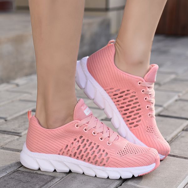 

2020 new lightweight ladies mesh shoes breathable running shoes lace-up sneakers brand outdoor fitness fashion sport