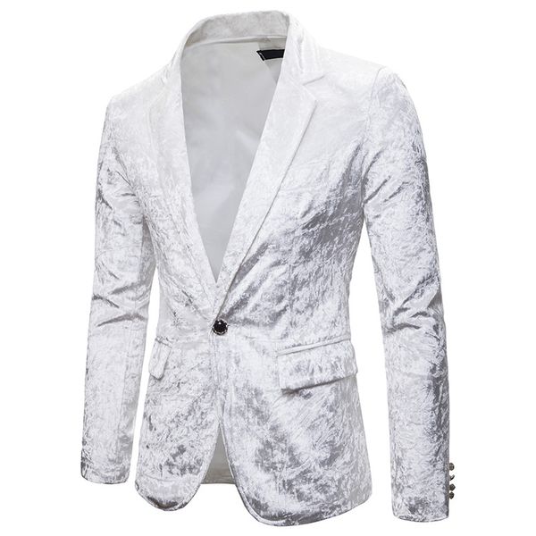 

padegao brand 2019 new men's fashion casual suit sina wedding party 6-color dress masonry velvet suit jacket, White;black