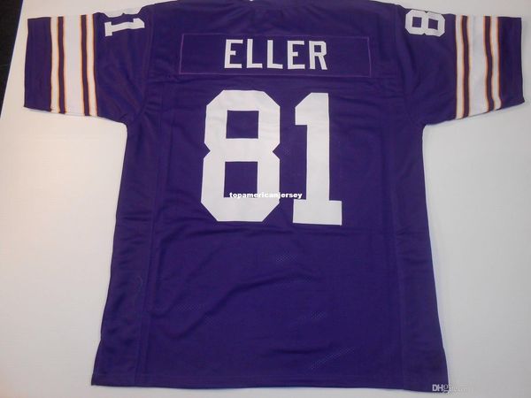 

retro custom sewn stitched #81 carl eller purple mitchell & ness jersey s-5xl,6xl men's football jerseys rugby, Black;blue