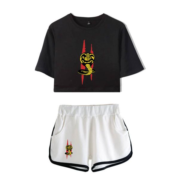 

heat reflect 2019 sitcom cobra short sleeve shorts suit female paragraph, Black;blue