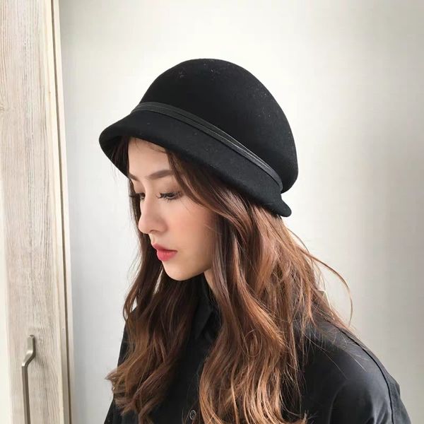 

01908-jinri51 new autumn winter wool grace lady beret cap women leisure painter hat, Blue;gray