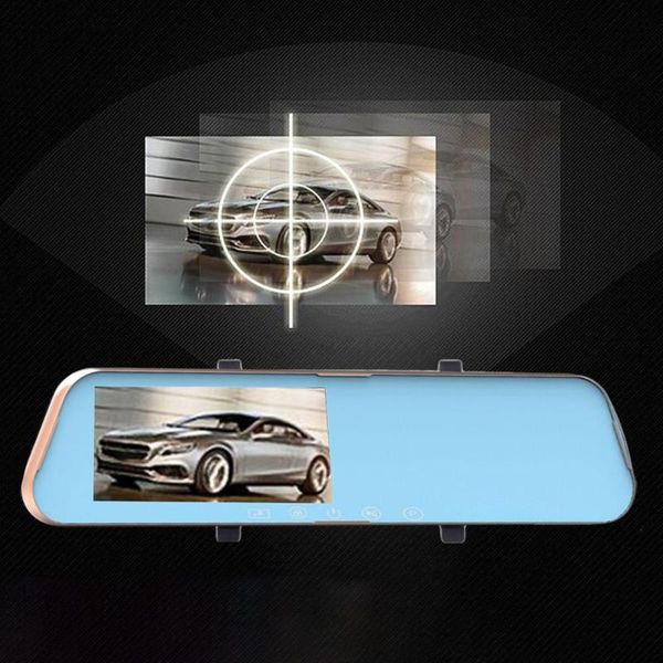 

4.3 inch 2-record driving recorder hd lens reversing image vehicle car camera hdmi touch screen rear view camera