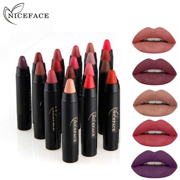 

dhl 1200 pcs/lot niceface 24 colors lipstick pencil cosmetics matte lips pigment nude lipstick long lasting matte lipstick pencil makeup