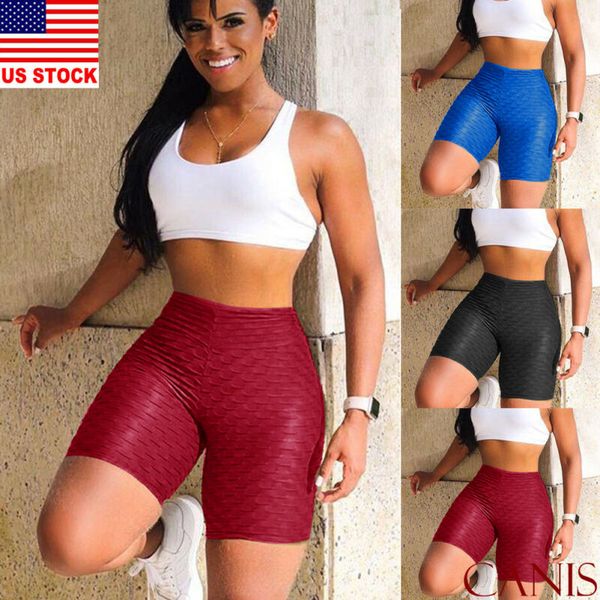 

women sports shorts scrunch running gym fitness short pants workout beach casual, White;black