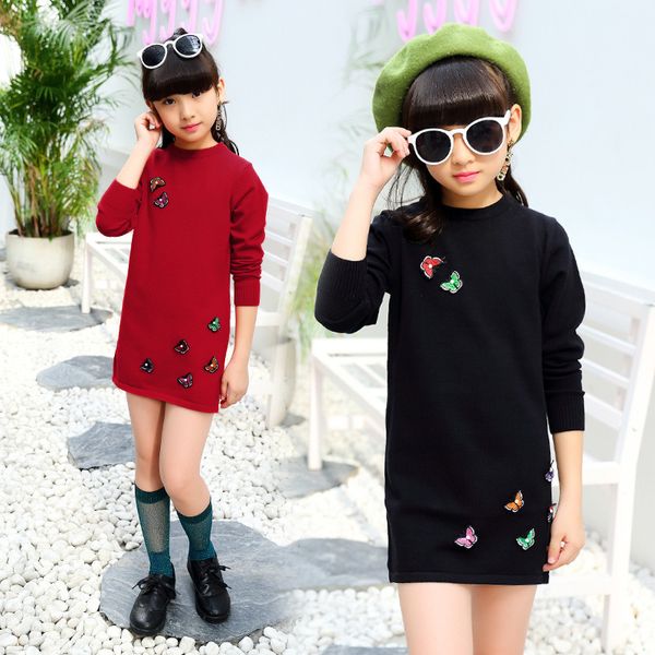 

autumn and winter new pattern girl children fashion princess long sweaters, Blue