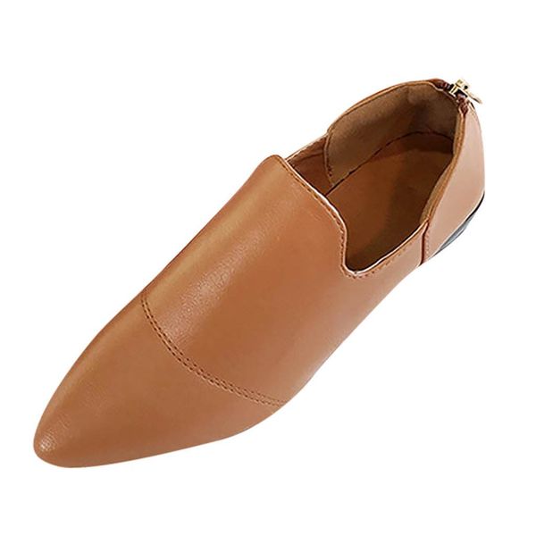 

muqgew vintage female low heel shoes women leather side zip large size single shoes pointed thick with low heel ankle boots 2019, Black