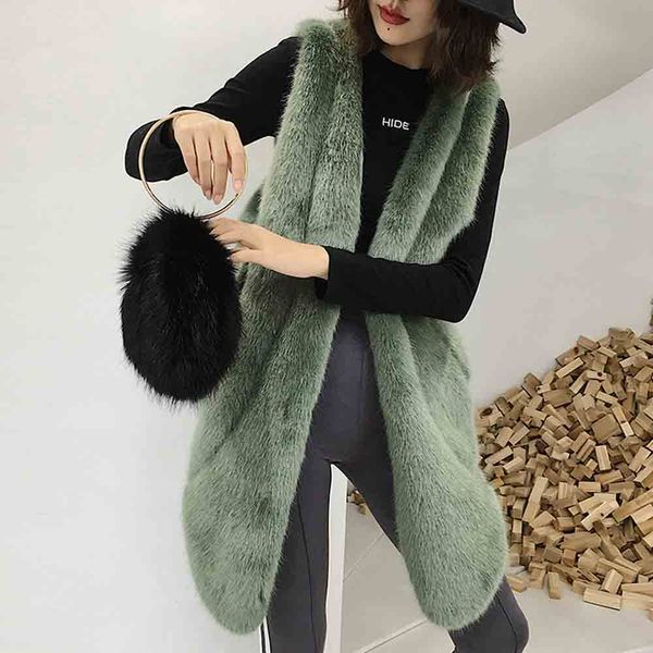 

txjrh stylish mid long hairy shaggy faux fur irregular hi-lo hem vest slim waist sleeveless coat outerwear 4 colors, Black
