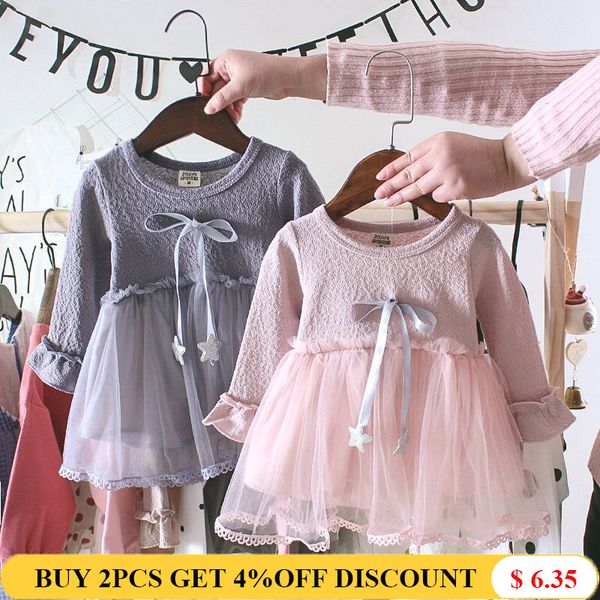 

liakhouskaya newborn infant dress 2020 mesh pink gary beige spring girl baby clothing party princess long-sleeve dress 0-2 years, Red;yellow