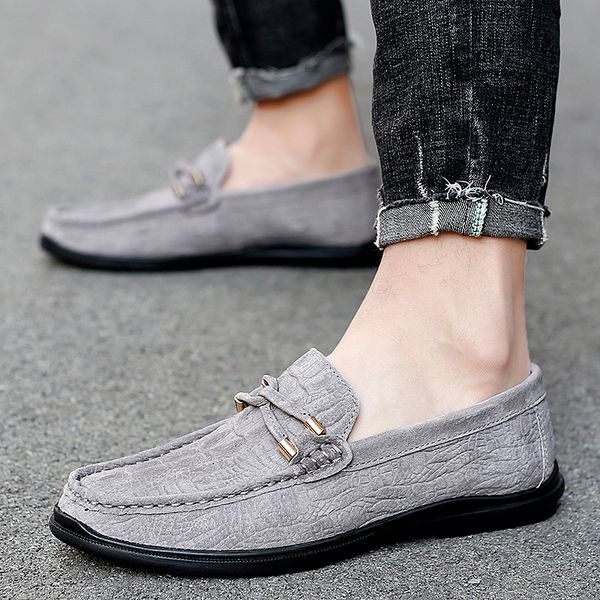 

men genuine leather shoes outdoor soft slip-on sneakers male comfortable driving handmade casual loafers shoes men big size 47, Black