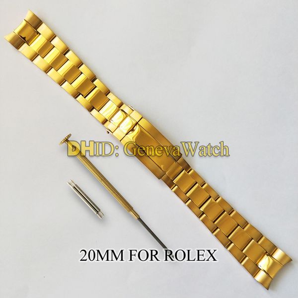 

20mm band for rolex watch bands 316l stainless steel watchband strap silver bracelet curved end watch accessories watchstrap for sub watches, Black;brown