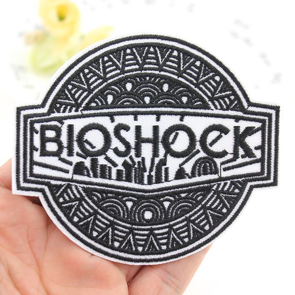 Bioshock Gioco Ricamato Ferro su toppe Per abbigliamento Abbigliamento fai da te Strisce Distintivi Adesivi Appliques per indumenti all'ingrosso