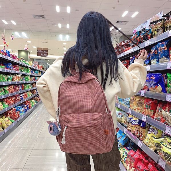 

2020 new simple backpack backpack casual cute square female student large capacity