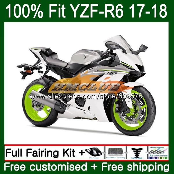 

injection for yzf600 yzf r6 2017 2018 2019 123cl.38 yzf 600 r 6 yzf-600 yzf-r6 yzfr6 17 18 19 oem fairings glossy white, Black