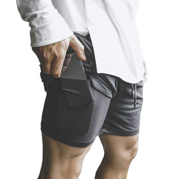 

2019 fitness gym shorts sport shorts men no logo mens jogging running training exercise sports short pants drop-shipping, Black;blue