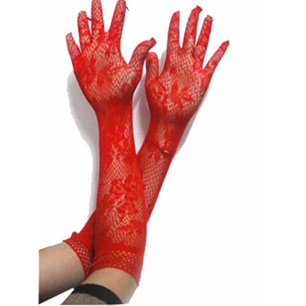 

fashion formal long women gloves female fishnet floral fancy lace sheer elbow elegant glove mittens, Blue;gray