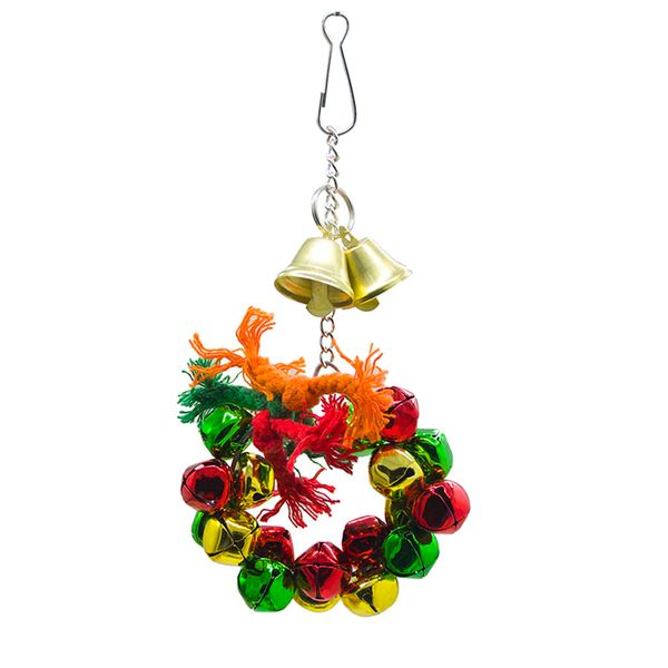 

fair-sounding bells wreaths bird cage hanging swing parrot chew toy
