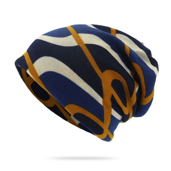 

print flower cap beanie stretch casual turbans for cancer hats long hair head scarf headwraps outdoor daily comfortable headcover, Blue;gray