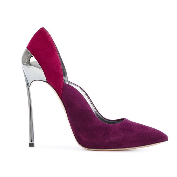 

size 34 to 42 fuchsia real leather pointed high heels bridal wedding shoes shoes luxury women designer pumps cs07, Black