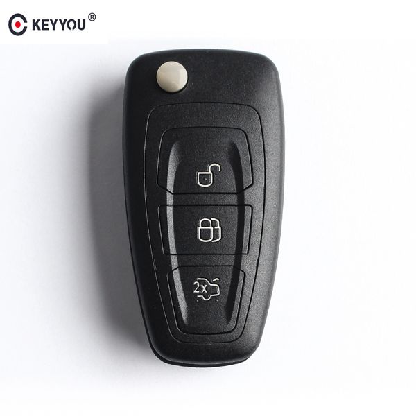 

keyyou 20x флип складной дистанционный ключ оболочки ключа автомобиля 3 кнопки для фокусировки mondeo fiesta 2013 fob auto case hu101 / fo21