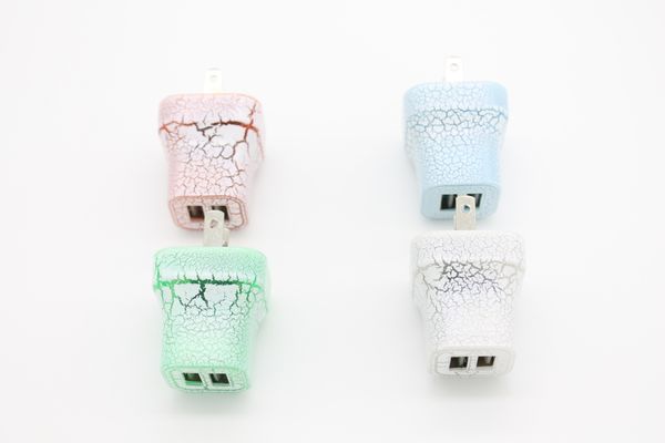 

5v 2a cracks style color led dual usb wall charger travel home charging power adapter 20+