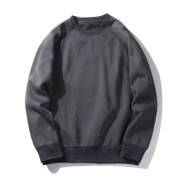 

men autumn winter fashion solid hoodies casual pullovers o neck male pullover sportswear tracksuit spring mens crewneck sweatshirt, Black
