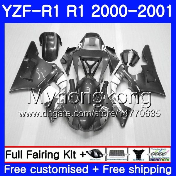 Karosserie für Yamaha YZF 1000 YZF R 1 YZF-1000 YZFR1 00 01 Rahmen 236HM.50 YZF-R1 00 01 Karosserie YZF1000 YZF R1 2000 2001 Silbergraue heiße Verkleidung