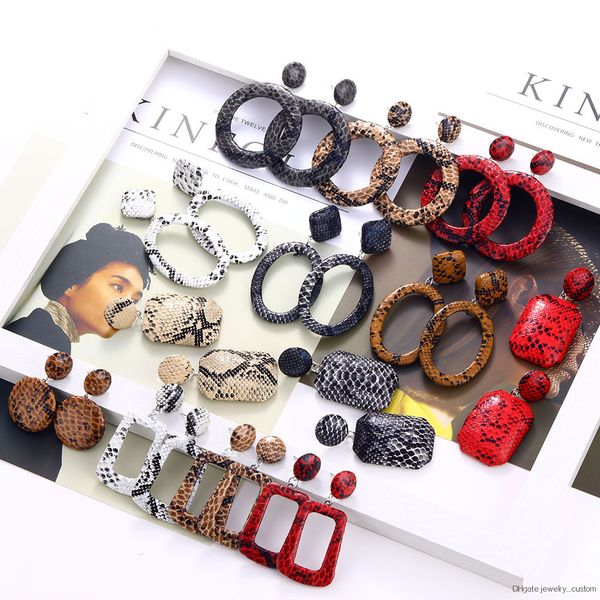 

Drop Earrings Fashion Popular New Jewelry Geometric Snakeskin Earrings Tide Earrings Jewelry