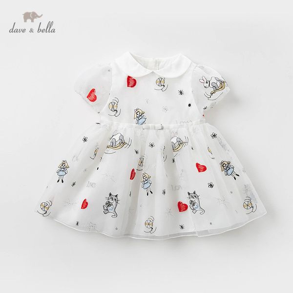 

db12984 dave bella summer baby girl's cute bow embroidery bow dress children party fashion dress kids infant lolita clothes, Red;yellow