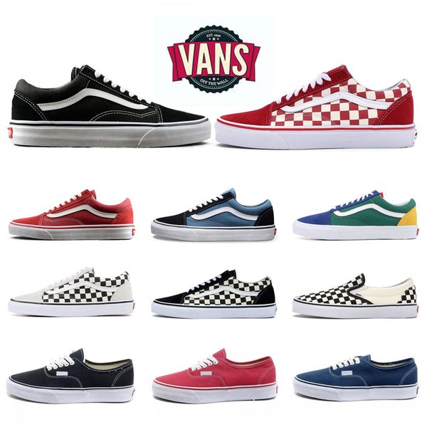 

van original old skool mix checker otw repeat fear of god checkerboard canvas mens sport sneakers casual shoes size 36-44