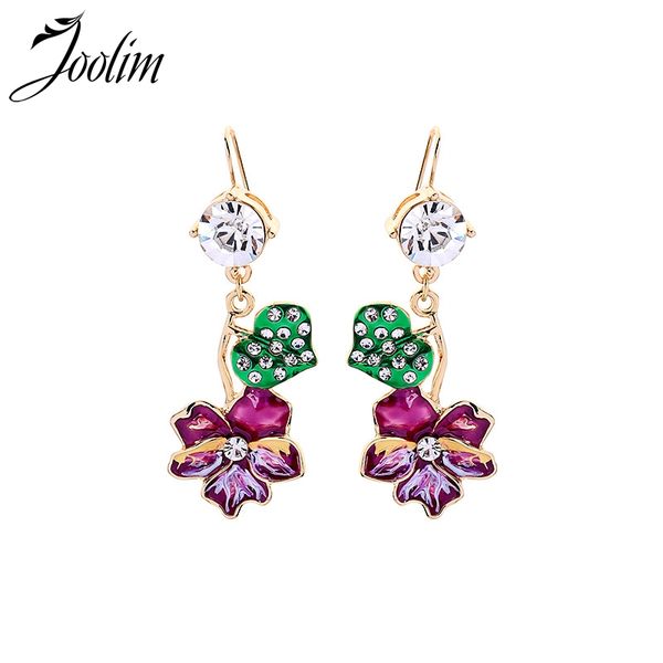 

joolim jewelry wholesale enamel flower drop earring fashion korean earring wholesale dangle, Silver