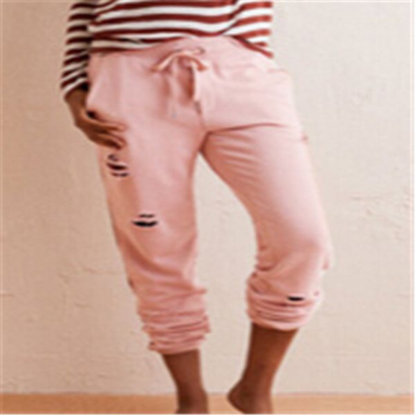

new style women pants fashion women's high waist casual drawstring elastic long pants ladies pencil trousers, Black;white