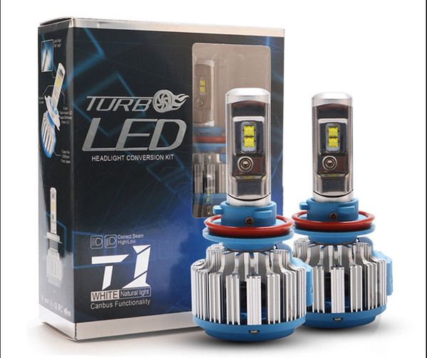 LED T1 carro faróis h1 h3 H4 H7 h11 h13 h16 9004 9005 9006 9007 880 alta potência faróis direto da fábrica